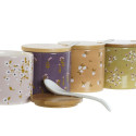 Suhkrutoos DKD Home Decor Roheline Roosa Sinep Lillla Bambus Dolomite 7,5 x 7,5 x 7,5 cm (4 Ühikut)