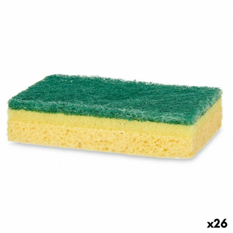 Set of scourers 11880005 11880005 Yellow Green Cellulose Abrasive fibre 10,5 X 6,7 X 2,5 cm 10,8 x 1