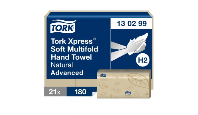 Lehtpaberrätik TORK Xpress® Soft Multifold, loodusvalge, Advanced 130299, 180 lehte (21 tk)