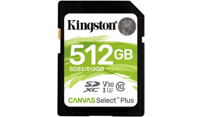 Kingston memory card SDXC 512GB Canvas Select Plus 100MB/s