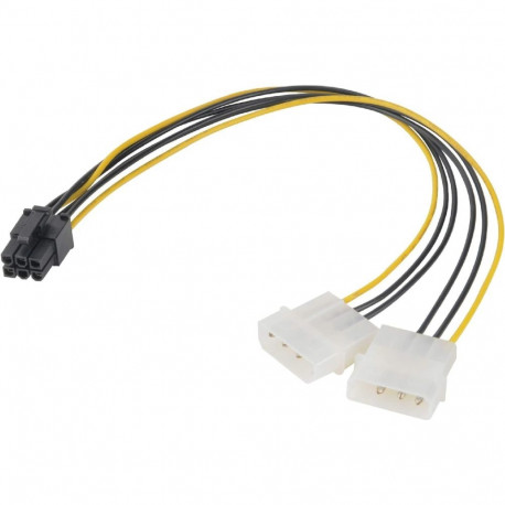 Kaabel Akasa 2 x 4 Pin Molex to 6 Pin PCI-E