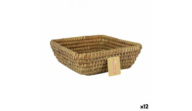 Multi-purpose basket Privilege Korne Brown wicker Squared 27 x 27 x 9 cm (12 Units)