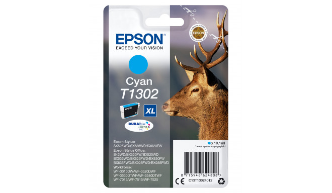 Epson Stag Singlepack Cyan T1302 DURABrite Ultra Ink