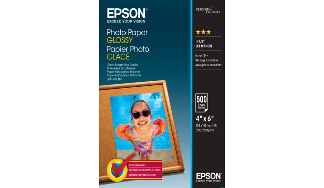 Epson Photo Paper Glossy - 10x15cm - 500 sheets