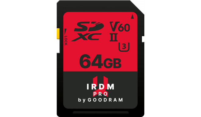 Goodram mälukaart SDXC 64GB IRDM Pro UHS-II U3