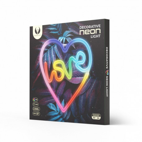 Neon LED RGB LOVE IN HEART FLRN02 + RC Forever Light