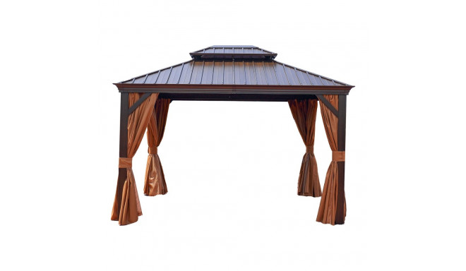 Gazebo SUNSET 3,65x4,85xH2/2,7m, brown/beige