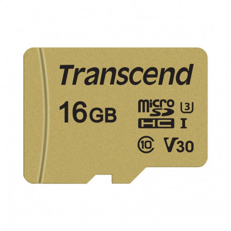 Transcend Gold 500S microSD w/adp (V30) R95/W60 16GB