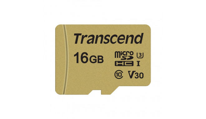 TRANSCEND GOLD 500S MICROSD W/ADP (V30) R95/W60 16GB