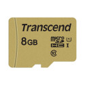 Transcend mälukaart microSDHC 8GB Gold 500S (V30) R95/W60 + adapter