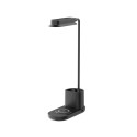Elight T9 5W Galda fleksibla Lampa ar 15W Bezvadu lādētāju + Pildspalvu glāze USB pieslēgums Melna
