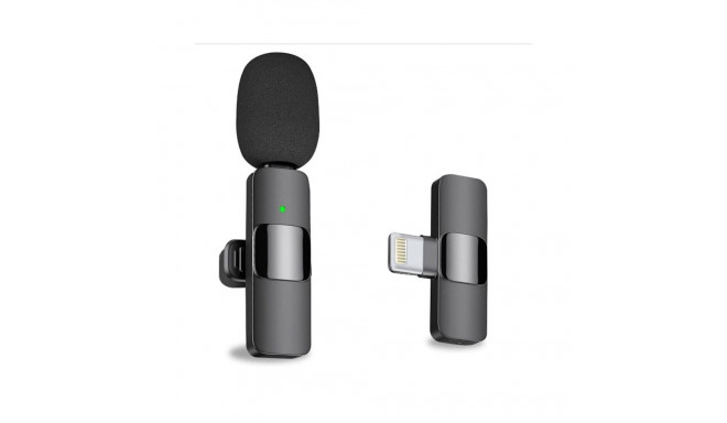 CP K9 Mini Lightning Smartphone Wireless clip clear sound microphone noise cancell (5.7x1.5cm) Black