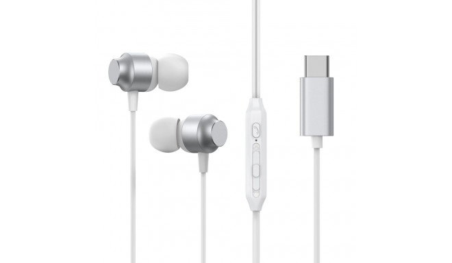 Joyroom JR-EC06 USB-C in-ear headphones - silver
