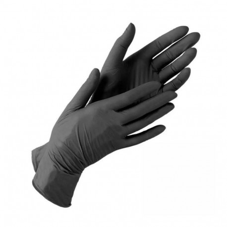 Kummikindad nitriilkindad puudrita S mustad 100tk Santex