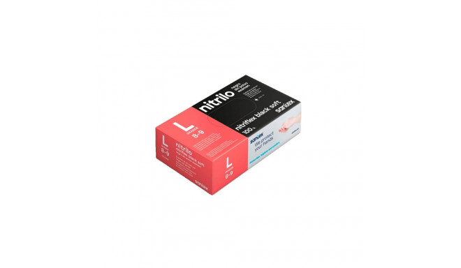 Kummikindad/nitriilkindad puudrita L mustad 100tk Santex