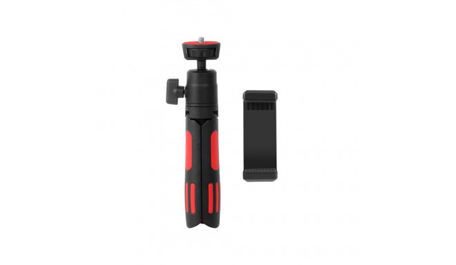 Selfie Stand Tripod PULUZ with Phone Clamp for Smartphones (Red)