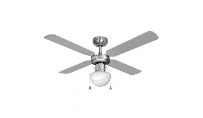 Ceiling Fan with Light EDM 33801 Caribe Silver 50 W