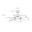 Ceiling Fan with Light EDM Aral Wengue Wengue A 50 W Ceiling Fan with Light EDM Aral Wengue Wengue A 50 W