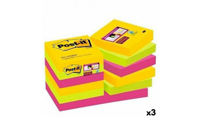 Set of Sticky Notes Post-it Super Sticky Multicolour 47,6 x 47,6 mm (3 Units)