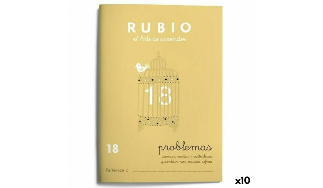 Matemaatika töövihik Rubio Nº 18 A5 hispaania 20 Lehed (10 Ühikut)