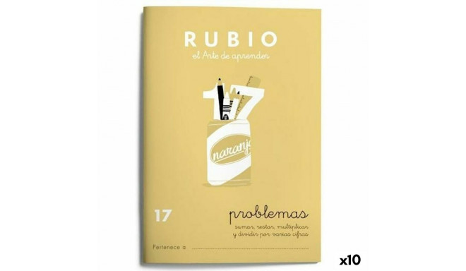 Maths exercise book Rubio Nº 17 A5 Spanish 20 Sheets (10 Units)