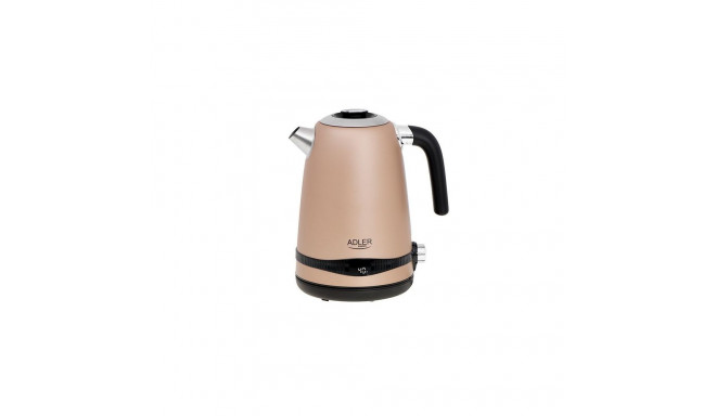 Adler Kettle AD 1295 Electric, 2200 W, 1.7 L, Stainless steel, 360 rotational base, Golden