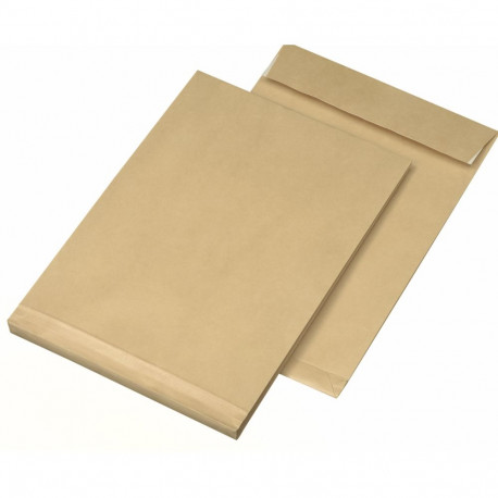 Kirjakotid lõõtsaga B4, 250x353x40mm, 120g pruun (250 tk)