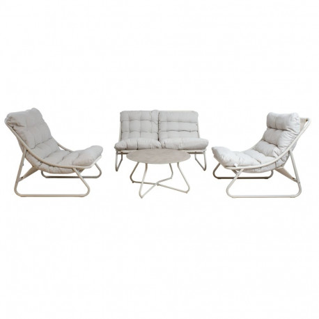 Aiamööblikomplekt SAMBA laud, diivan ja 2 tooli, helehall