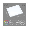 LED PANEL SPLIT SQ 22W NW IP44 1570LM