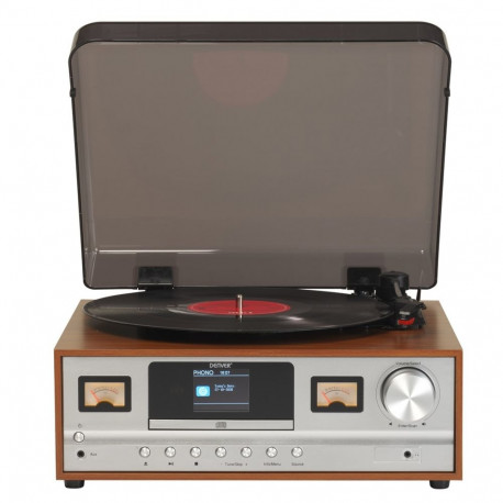 Denver retro stereosüsteem MRD-52 vinüülplaadimängijaga, hele puit
