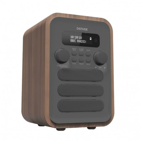 Denver DAB-48GREY radio Personal Digital Grey, Wood