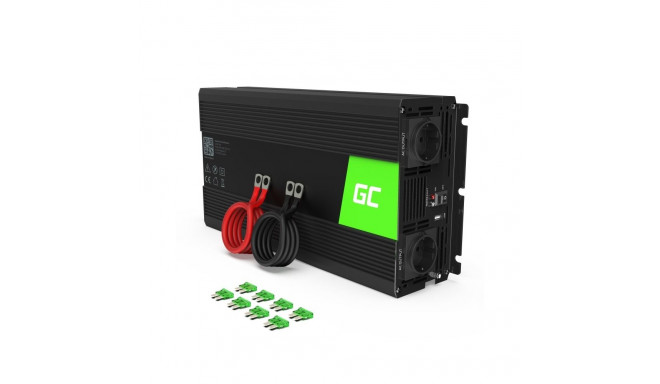 Green Cell INV25 power adapter/inverter Auto 1500 W Black