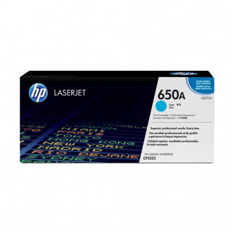 HP 650A tsüaan originaal LaserJet toonerikassett
