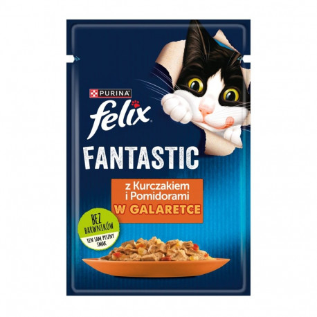 Felix Fanstastic kana, tomat märg kassitoit 85 g