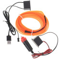 LED ümbritsev valgustus autole / auto USB / 12V lint 5m oranž