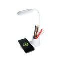 CP X2W 2in1 10W Universal Smartphone Wireless Qi Charger + Flexible Desk Lamp with pen holder White