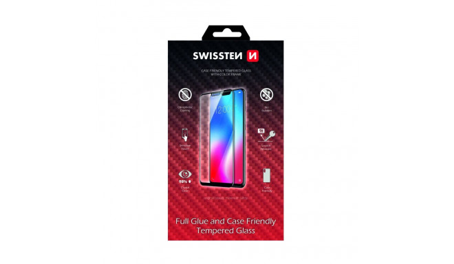 Swissten Full Face 5D Tempered Glass Aizsargstikls Pilnam Ekrānam Samsung A41 Melns