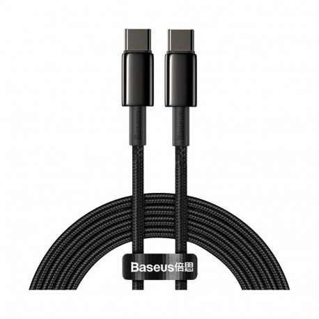 Baseus andme- ja kiirlaadimiskaabel Type-C–Type-C 100W 2m Tungsten Gold, must 6953156232068