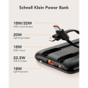 Powerbank VEGER C11 BEST - 10 000mAh LCD with cable Type C + Apple Lightning 8-pin QC3.0 PD 22,5W (W
