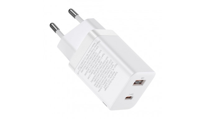 Baseus Super Si Pro USB / USB Type C Fast Charger 30W Power Delivery Quick Charge white (CCSUPP-E02)