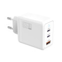 Charger 2x USB C + USB A Power Delivery white, GaN 65W