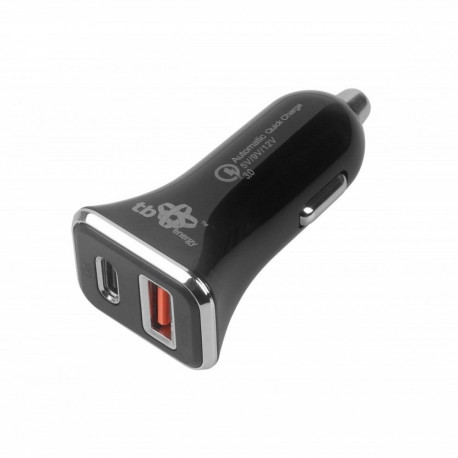 Product Title: Dual Port Fast Car Charger (USB-C PD + USB-A QC 3.0) – 38W High-Spee