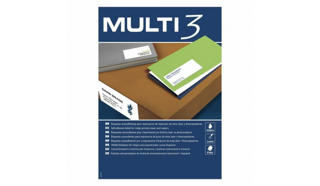 Kleepuvad sildid MULTI 3 Valge Püstine 100 Lehed 500 Lehed 52,5 x 29,7 mm