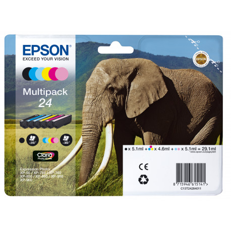 Originaalne Tindikassett Epson Multipack 24 Kollane Must Fuksiinpunane