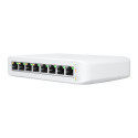 UBIQUITI Lite 8 PoE; (4) GbE PoE+, (4) GbE ports; 52W total PoE availability; Wall mountable.