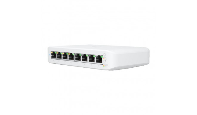 UBIQUITI Lite 8 PoE; (4) GbE PoE+, (4) GbE ports; 52W total PoE availability; Wall mountable.