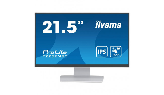 "54,5cm/21,5"" (1920x1080) iiyama ProLite T2252MSC-W2 16:9 FHD IPS Touch 5ms HDMI DP Speaker White"