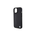 BMW case for iPhone 15 Plus 6,7" BMHMP15MSLLBK black HC Magsafe Leather Hot Stamp