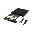 CP RW1 Slim External USB 2.0 CD / DVD Rom Drive Reader with USB Cable Power Black