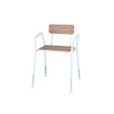 Wooden shower chair with backrest